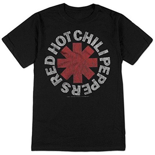 เสื้อทหาร ผู้ชายเสื้อยืด Men T Shirt Diy เสื้อแดง Red Hot Chili Peppers วินเทจ Distressed Asterisk