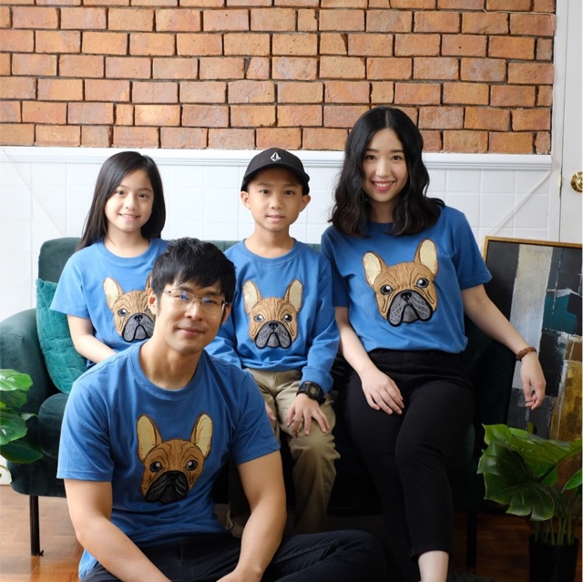 เสื้อครอป-แขนสั้น-crop-top-งานปัก-ลาย-french-bulldog-ผ้านิ่ม-cotton-100