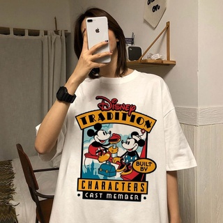 [COD]Y2k เสื้อยืด พิมพ์ลายกราฟิก Disney Mickey Minnie Kawaii น่ารัก สไตล์ฮาราจูกุ สําหรับผู้หญิง