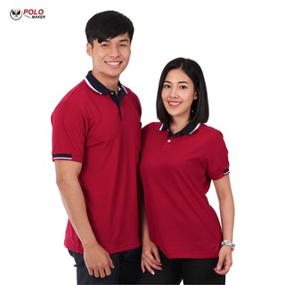 เสื้อโปโล สีแดงเลือดหมู PK098- Polomaker