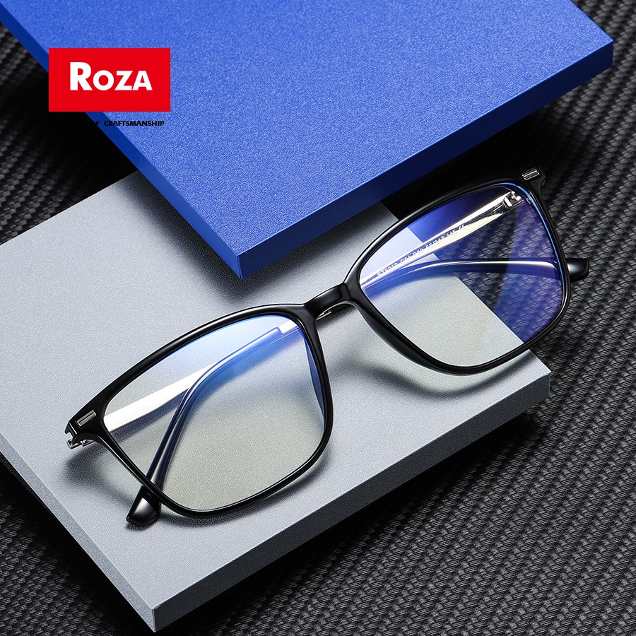 roza-ใหม่ผู้ชายตารางแว่นตาแสงผู้หญิงโลหะ-tr-ป้องกันแสงสีฟ้าแฟชั่นแว่นตาใบสั่งยา-ks125