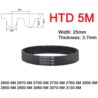 1Pc Width 25mm 5M Rubber Arc Tooth Timing Belt Pitch Length 2650 2670 2700 2730 2760 2800 2850 2900 3060 3070 3130mm Dri