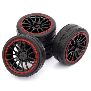 4ชิ้น 12มม.Hub Wheel Rims &amp; ยางล้อสําหรับ Rc 1/10 On-Road Touring Drift รถยนต์