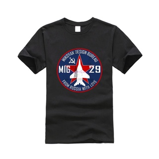 ใหม่ ราคาถูก เสื้อยืด ผ้าฝ้าย 100% พิมพ์ลายกราฟฟิค Air Force Fighter Jet Mig 29