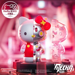 กล่องตาบอด Blind boxของใหม่MECHA HELLOKITTYเครื่องจักรกึ่งHello Kittyชุดรุ่นตาบอดกล่องน้ำเล่นมือเครื่องประดับตุ๊กตา