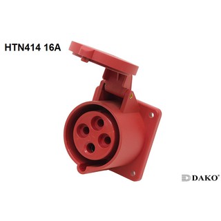 "Dako" Power Plug (เพาเวอร์ปลั๊ก) รุ่น HTN414 16A 380V-415V 4Pin IP44 ตัวเมีย แบบติดฝั่งตรง