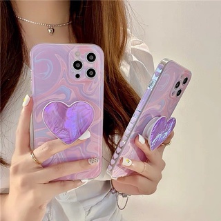 สินค้าพร้อมส่ง 🌙 เคสโทรศัพท์ เคส เคสมือถือ เคส TPU เคสนิ่ม สกรีนม่วง+ไอริงหัวใจ TPU-R1589