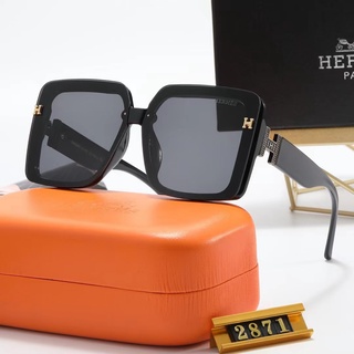 Hermes แว่นตากันแดด UV400 กรอบสี่เหลี่ยม สไตล์เรโทร หรูหรา แฟชั่นสําหรับผู้ชาย ผู้หญิง เหมาะกับการขับขี่ กลางแจ้ง