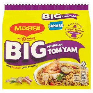 2 packs Maggi 2 Minute Noodles Big Tom Yam 5 x 111g