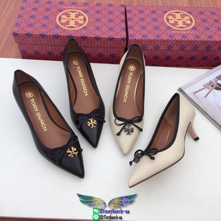 Tory Burch bow-detailed pointed kitten heel pump slip-on solid party footwear size35-40