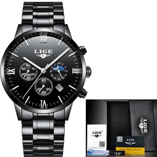 Mens Watches Top Luxury Brand LIGE Clock Men Sport Full Steel Watch Men Waterproof Automatic Date