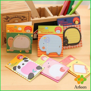 Arleen กระดาษโน๊ต ลายการ์ตูน กระดาษโน๊ต จดบันทึก มีกาวในตัว Mini Post Note