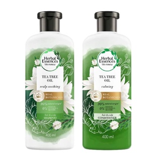 Herbal Essences Tea Tree Oil Scalp Soothing เฮอร์บัล เอสเซนส์ ทีทรีออยล์ แฮร์ &amp; สคาล์ป แชมพู/คอนดิชันเนอร์ 400 มล.