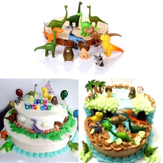 12PCS/Set  Dinosaur Theme Cake Topper for Birthday Party Decorations Dinosaur Ornaments Gift