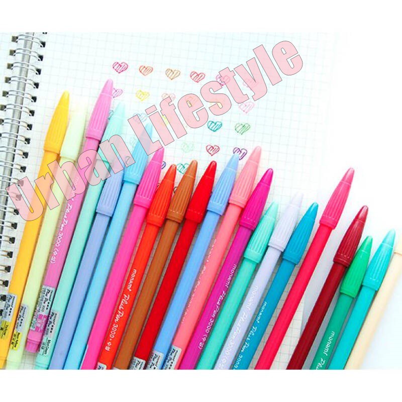 monami-plus-pen-3000-โมนามิ-ปากกาสีน้ำ-พลัส-เพน-3000-ชุด-12-24-36-สี-ซองพลาสติก