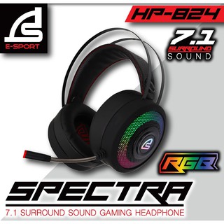สินค้า หูฟังเกมมิ่ง SIGNO E-Sport HP-824 Spectra ไฟ RGB ระบบเสียง 7.1 หูฟังสำหรับนักเล่นเกมส์