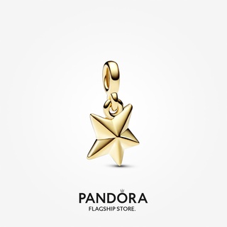 Pandora จี้รูปดาว ชุบทอง 14k ของขวัญวันหยุด สําหรับผู้หญิง p804