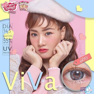 Viva Gray (1)(2) Kitty Kawaii บิ๊กอาย สีเทา เทา โทนแบ๊ว ค่าอมน้ำสูง Contact Lens Bigeyes คอนแทคเลนส์ ค่าสายตา แฟชั่น