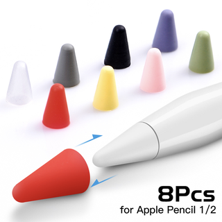เคส 8 ชิ้นสำหรับ Apple Pencil 1 2st Pen Point Stylus Stylus Pen Waterproof Protector หัวปากกา Apple Pencil แทบเล็ต ปากกาเขียนหน้าจอ ปากกาทัชสกรีน Portable