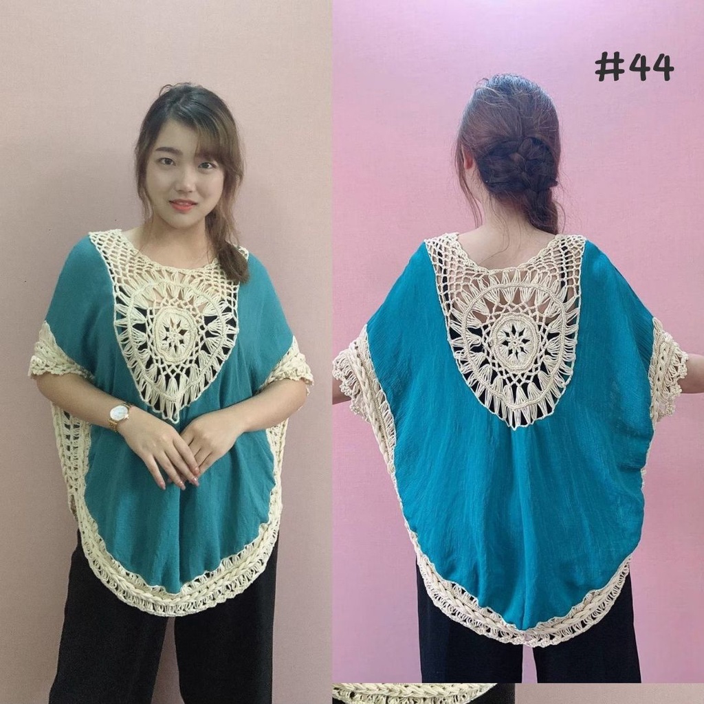 aishangni-เสื้อทรงปีกค้างคาว-แฟชั่นทรงปีก-ผ้าเบา-ใส่สบาย-พริ้วๆ-ถักดีเทลสวยงาม-เซ็กซี่-สินค้าใหม่