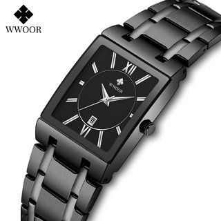 ภาพหน้าปกสินค้าWwoor ใหม่ นาฬิกาข้อมือควอตซ์แฟชั่น ทรงสี่เหลี่ยม หรูหรา สีดํา สําหรับสตรี ของขวัญ Reloj Mujer-8858 ที่เกี่ยวข้อง