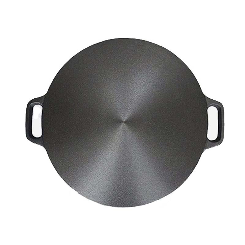 37cm-round-cast-iron-bbq-frying-pan-double-sided-barbecue-fried-fish-picnic-outdoor-cast-iron-pan-chinese-savior-crep