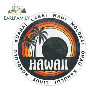 Earlfamily สติกเกอร์ Aloha Hawaii Kuanai กันน้ํา กันรอยขีดข่วน 13 ซม. x 12.9 ซม. สําหรับตกแต่งรถยนต์