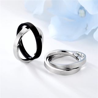 แบรนด์ใหม่ แหวนสเตนเลสสตีล ห่วงคู่ (หรือเป็นจี้) แหวนเหล็กไทเทเนียม สไตล์เรียบง่าย สําหรับผู้ชาย และผู้หญิง