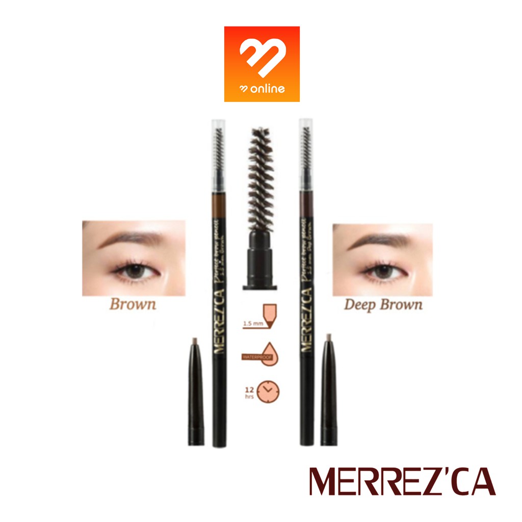 ภาพหน้าปกสินค้าส่ง  คิ้ว Merrezca perfect brow แท้  เมอร์เรซกา เขียนคิ้ว สลิม ดินสอเขียนคิ้ว สูตรกันน้ำ - กันเหงื่อ 100% ไม่เป็นก้อน จากร้าน boombeautyonline บน Shopee