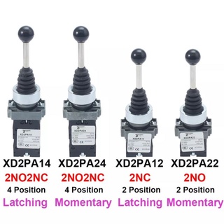 2NO 2ตำแหน่งสลักXD2-PA12 PA14 Rocker Joystick Controllerฤดูใบไม้ผลิสุทธิโรตารีสวิทช์รีเซ็ตPA22 PA24 4NO 4ตำแหน่ง