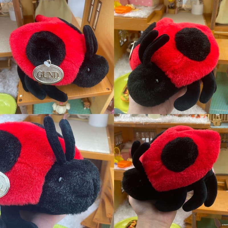 ตุ๊กตาแมลงเต่าทอง-ขนวินเทจ-ขนเก่า-ท้องถ่วง-ป้ายห้อย-vintage-1989-gund-ladybug-stuffed-animal-สัตว์เสมือนจริง-สัตว์แปลก