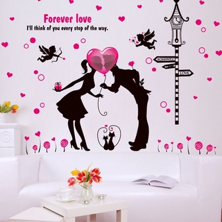 C13 - วอลเปเปอร์ลายคู่รัก Wallpaper 3Dวอลเปเปอร์ สติ๊กเกอร์DIY สติ๊กเกอร์ติดผนัง ห้องนั่งเล่น ห้องนอน สติ๊กเกอร์ติดกระจก