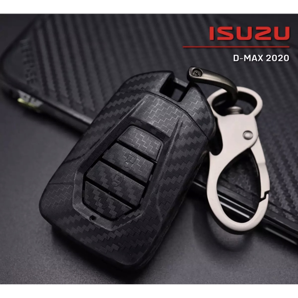 เคฟล่าเคสกุญแจรถ-isuzu-รุ่นกดสตาร์ท-ทุกรุ่น-พร้อมพวงกุญแจรถยนต์อีซูซุ-xseries-d-max-mu-x-abs-ready-stock