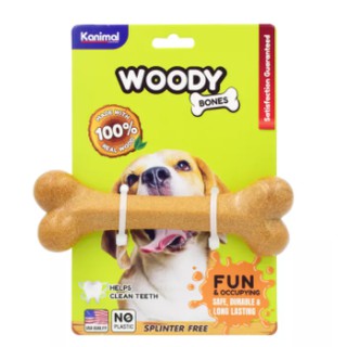 Kanimal Woody Bones ของเล่นสุนัข กระดูกไม้ธรรมชาติ 100% ไม่มีเซี่ยน ช่วยขัดฟัน สำหรับสุนัข ขนาด 13.5X6 ซม  SiZe M