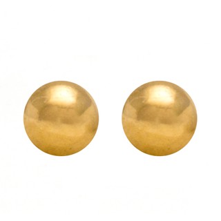 12 คู่ราคาส่ง🔥 ต่างหูสำหรับผิวแพ้ง่าย กลมเกลี้ยง Ball ก้านสีทอง ขนาดต่างหู 4 mm