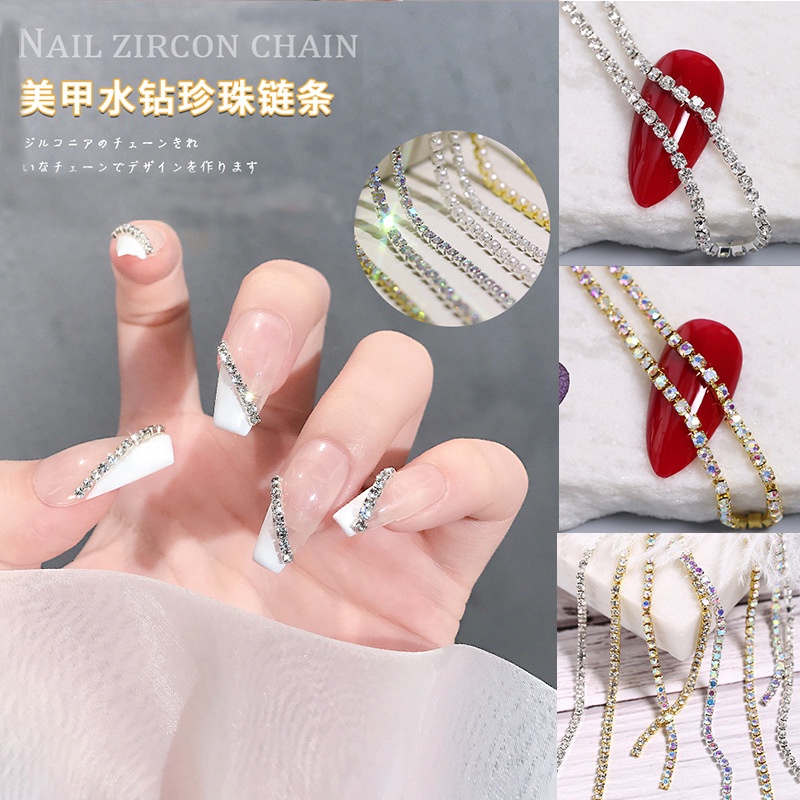 เครื่องประดับ-diy-เครื่องประดับโซ่เงาเล็บ-rhinestone-close-อะไหล่เล็บ-สําหรับตกแต่งเล็บ