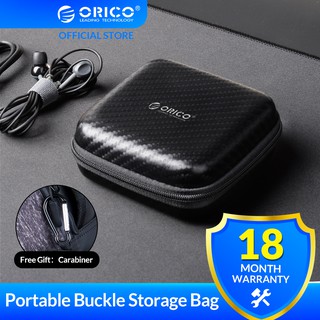 สินค้า ORICO Headphone Case Bag Portable Earphone Earbuds Hard Box Storage for Memory Card USB Cable Organizer Mini Earphone Bag-Black（PBS95）