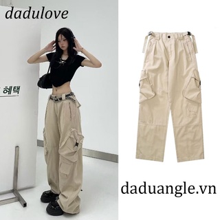 DaDulove💕 New American Ins Small Many Pocket Cargo Overalls Retro Loose Wide Leg Pants Fashion Womens Clothing