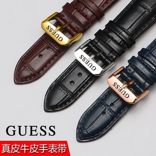 9-4✈Guess guess สายนาฬิกาข้อมือ หนังวัวแท้ หัวเข็มขัด 20 มม. สําหรับผู้ชาย ผู้หญิง W0247G3 W0040G3