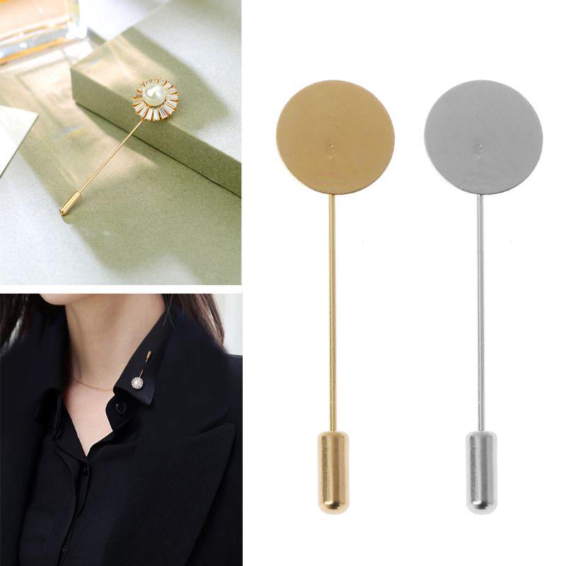BST❀10Pcs Round Tray Lapel Stick Brooch Pin Suit Hat Scarf Badge DIY Costume Jewelry