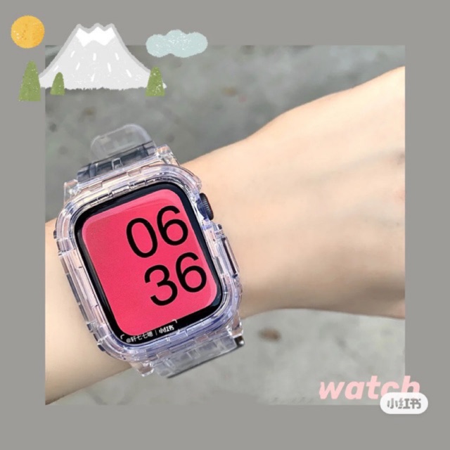 ราคาและรีวิวสาย smart watch series 7 SE 6 5 4 3 38 มิลลิเมตร 42 มิลลิเมตร 2in1 เคส+สาย 44mm 40mm 38mm สายแอปเปิลวอช สายนาฬิกา