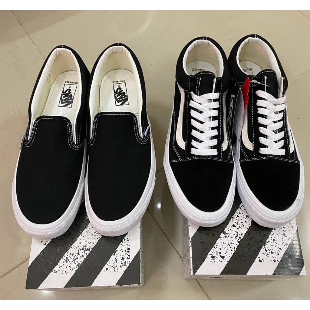 ภาพหน้าปกสินค้ารองเท้าผ้าใบ Vans Slip on grade Hiend size(36-44)สีดำ ถ่ายจากงานจริง ของใหม่ จากร้าน ashopshoes บน Shopee