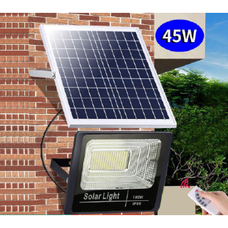 45W Solar lights ไฟสปอตไลท์ กันน้ำ ไฟ Solar Cell ใช้พลังงานแสงอาทิตย์ โซลาเซลล์ Outdoor Waterproof Remote Control Light