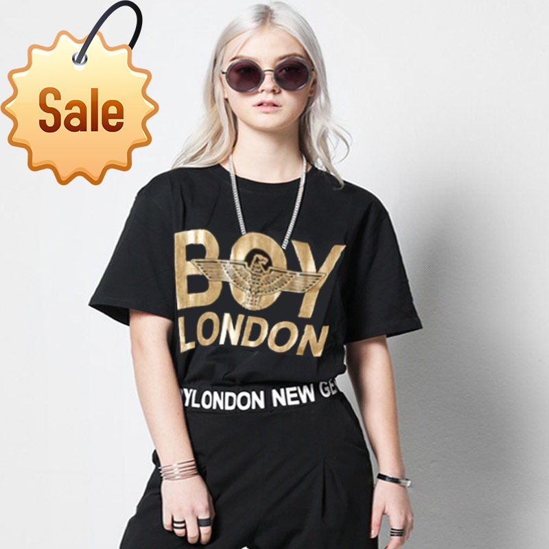 ล้างสินค้าคงคลัง-boy-london-2020-summer-the-new-big-eagle-print-casual-loose-couple-t-shirt