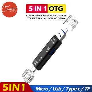 สินค้า 5 in 1 OTG Card Reader USB 2.0 Micro TF SD Type-C Adapter Cardreader Caravan Crew