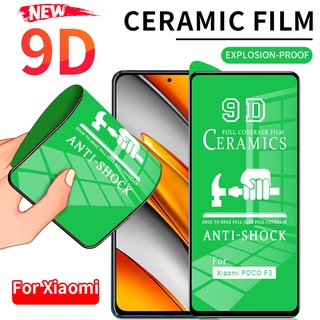 9D Ceramic Tempered For Xiaomi Mi 11 Lite 10T 9T Pro Redmi Note 10s 9s 9 10 8 7 Pro 9A 9C 8A Poco F3 X3 NFC F2 M3 Pro Tempered Glass Full Screen Protector