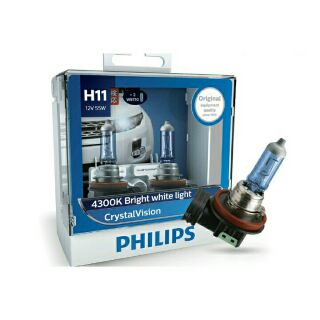 หลอดไฟหน้าPHILIPS H11 รุ่น Crystal Vision 4300K