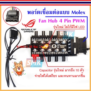 ภาพหน้าปกสินค้าSMK ชุดต่อพ่วงพัดลม ROG Fan Hub 4 Pin PWM 10 ช่อง ที่เกี่ยวข้อง