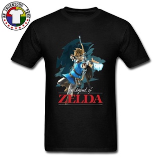 [S-5XL] เสื้อยืดลําลอง แขนสั้น พิมพ์ลาย The Legend of Zelda Game สีดํา สําหรับผู้ชาย