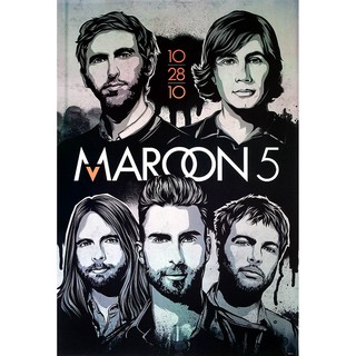 โปสเตอร์ รูปวาด กราฟฟิก วง ดนตรี มารูนไฟฟ์ Maroon 5 POSTER 24”x35” Inch American Pop Funk Soft Rock V1